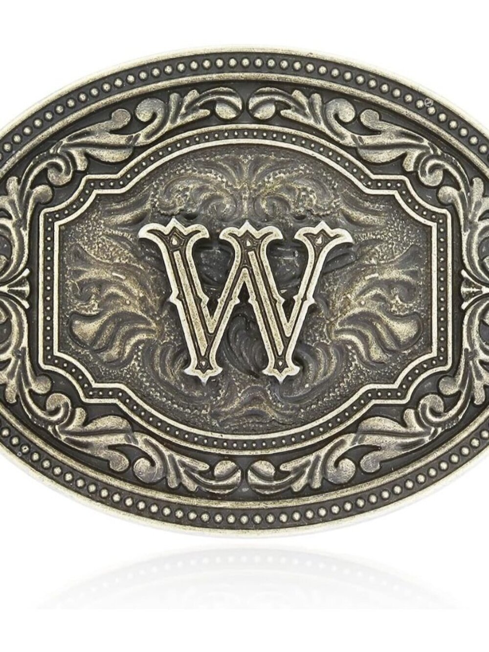 Men's W Initial Letters Western Cowboy Rodeo Imported Zinc Alloy Belt Buckle